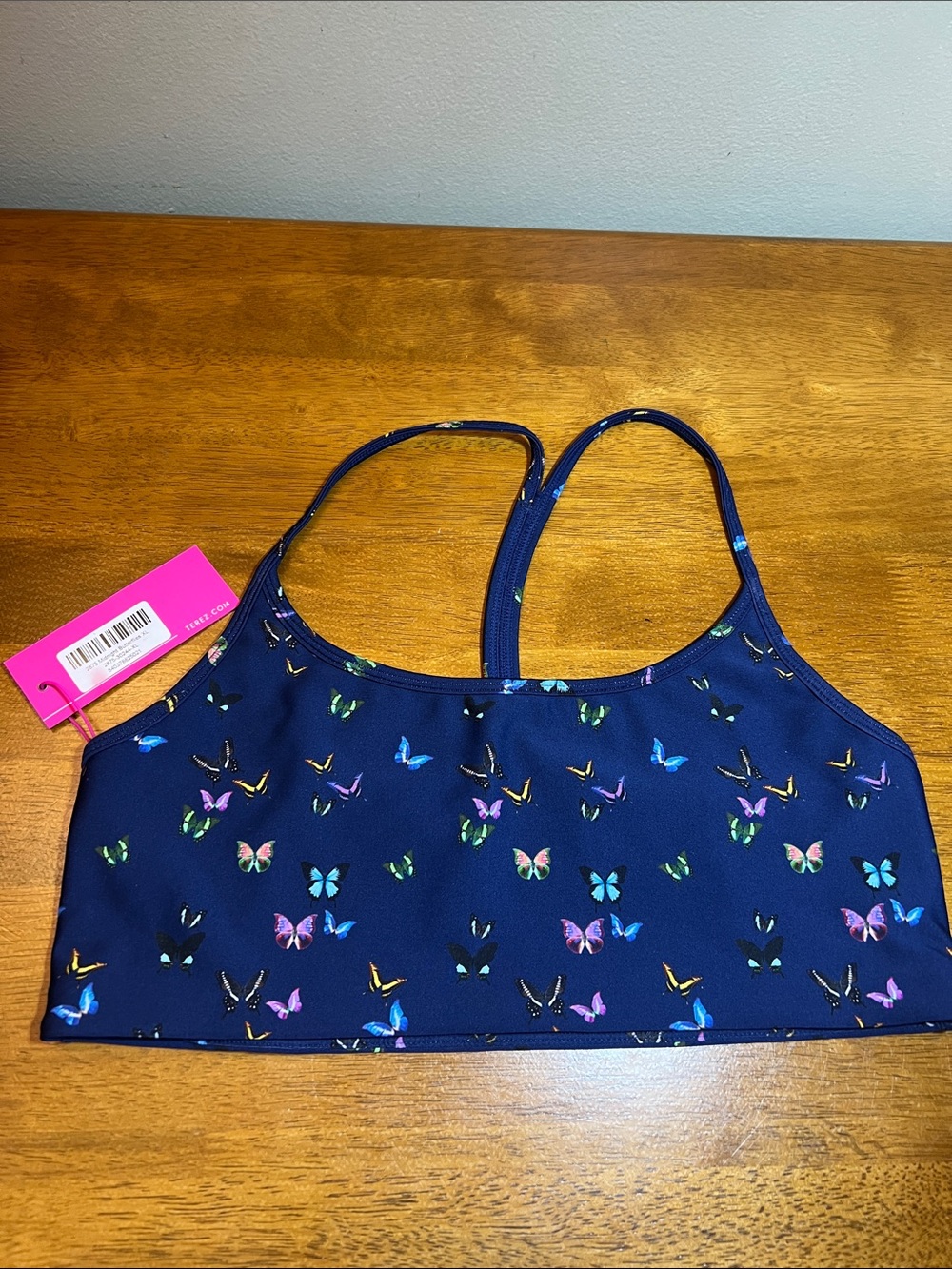 Terez Navy Butterfly Print Sports Bra Size XL